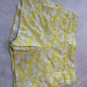 Floral Yellow and White Shorts